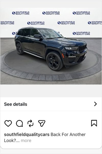 Instagram inventory ad example