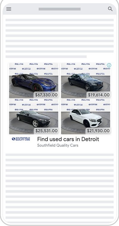 Display inventory ad with prices
