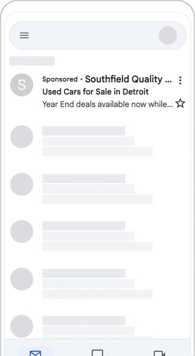 Gmail ad closed