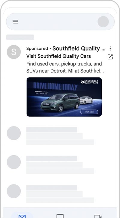 Gmail ad with image